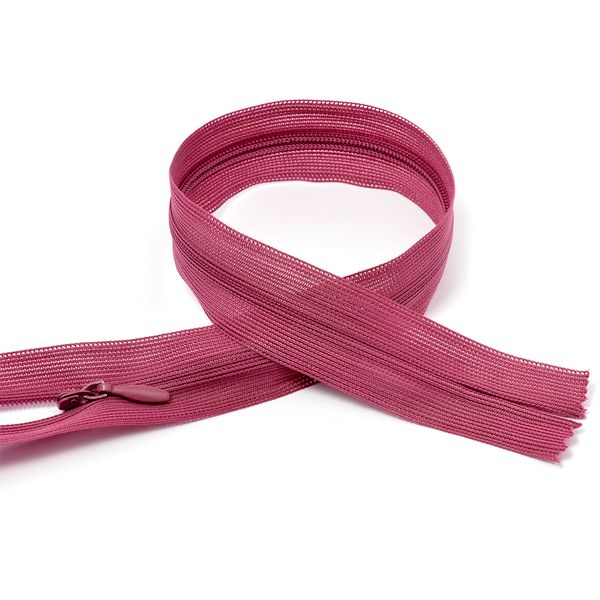 Молния потайная (скрытая) Т3 (3 мм) 1 зам., н/раз., 20 см, цв.S261 малиновый, 50 шт, Mzipp