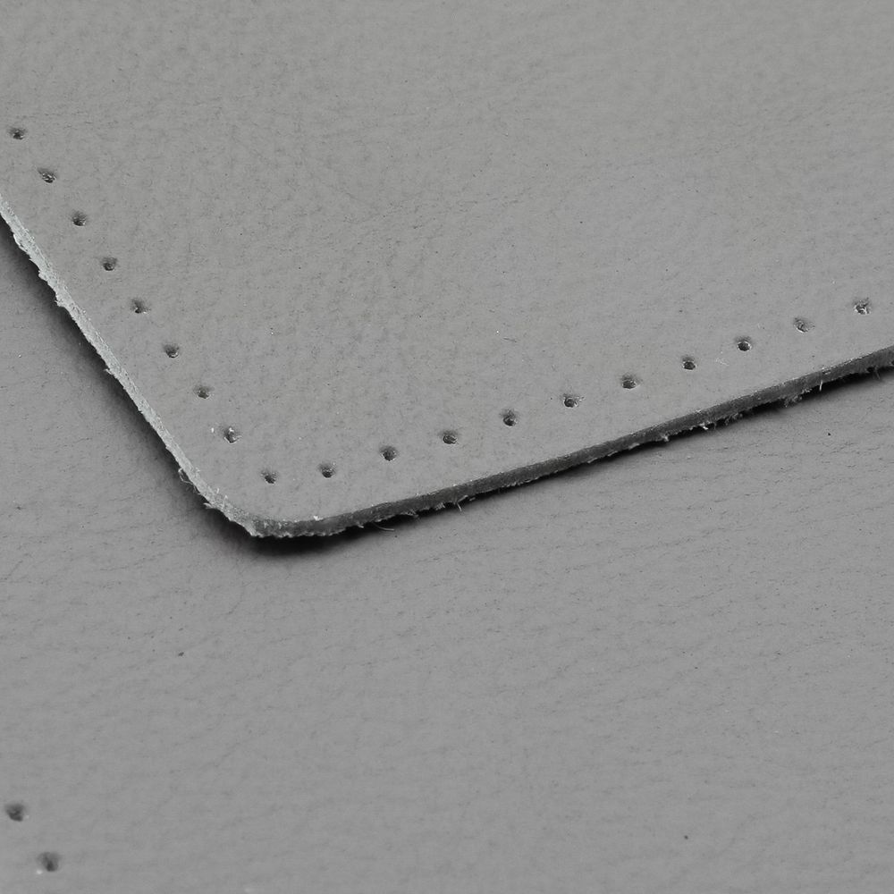 Заплатки пришивные из кожи, прямоугольник 8х12,7см с перфорацией, 2 шт, 100% кожа, 07 серый, 9123