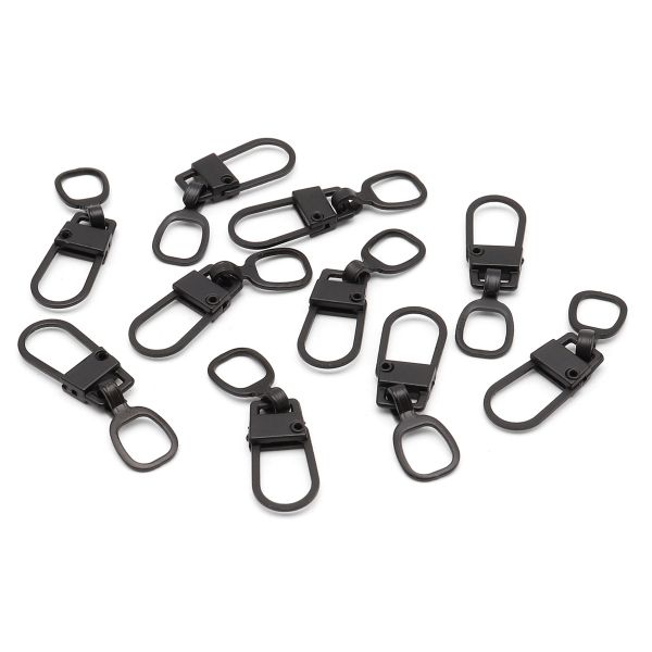 Пуллер-карабин для молнии 9х31 мм металл, цв. черный, 10 шт, (6580-0277)