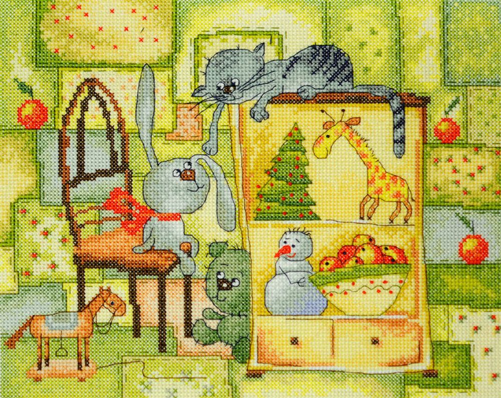 Марья Искусница, Рождественское одеяло по рисунку В. Кирдий 25х20 см