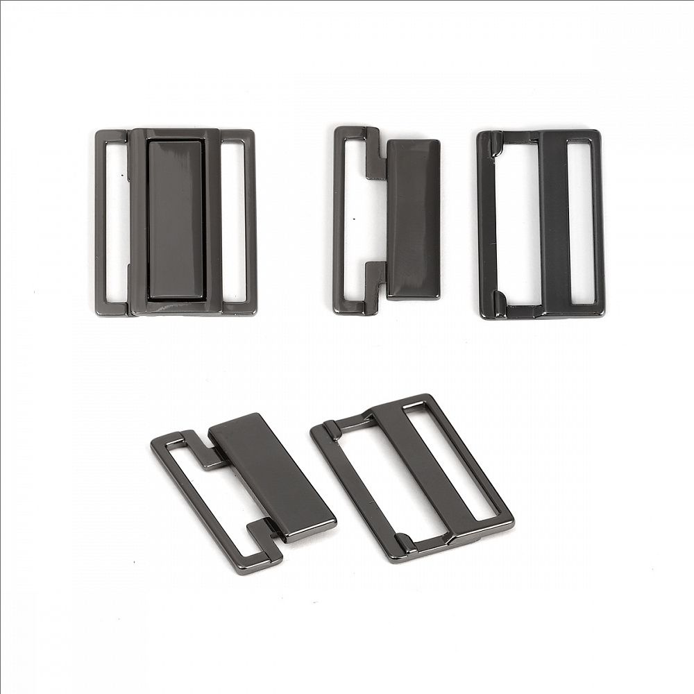 Пряжка-застежка для купальников металл 25.0 мм, 123SW цв.черный никель уп.10 шт