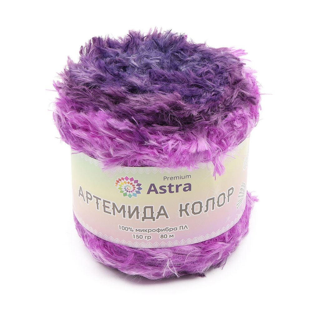 Пряжа Astra Premium (Астра Премиум) Артемида Колор / уп.1 мот. по 150 г, 80 м, 01 фиолетовый секционный