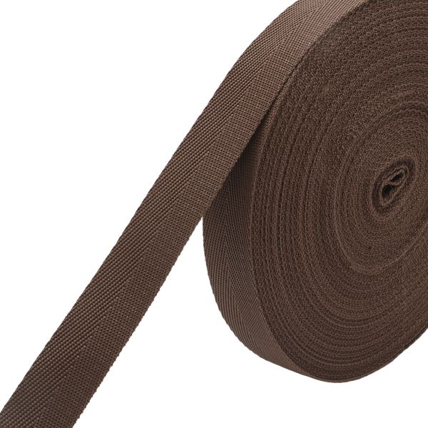 Стропа (ременная лента) 25 мм / 25 метров, толщ. 1.0 мм, [15.1 г/пог.м], 100% п/п, 21 коричневый