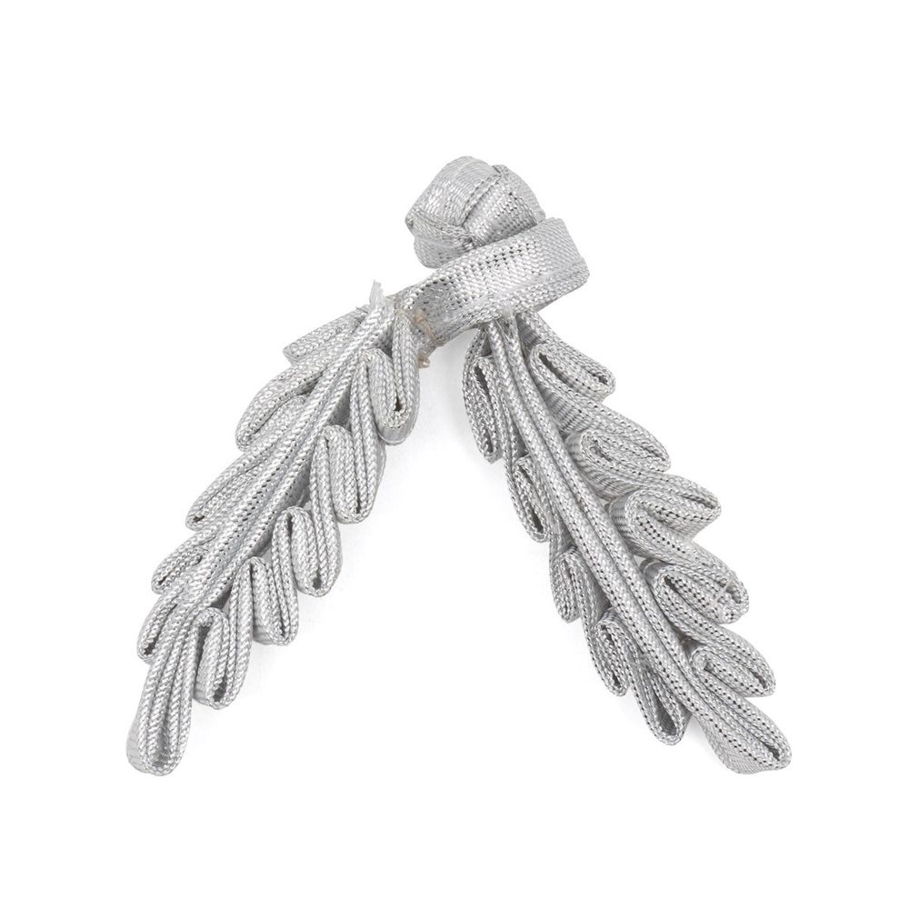 Сутажная застежка, 11 см (серебро), NO.4, 5 шт