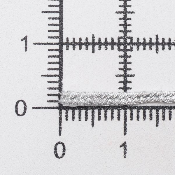 Шнур металлизированный сутаж ⌀2.0 мм / 20 метров, серебро