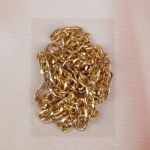 Цепочка для сумки с карабинами алюм 120см 9х14мм плоская золотой