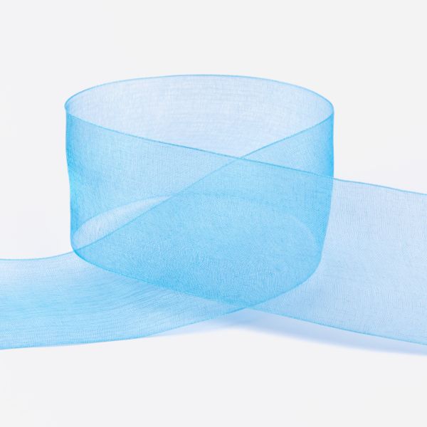 Лента капроновая (органза) 50.0 мм / 22.8±1 метра, 090 св.синий, Blitz OR-50