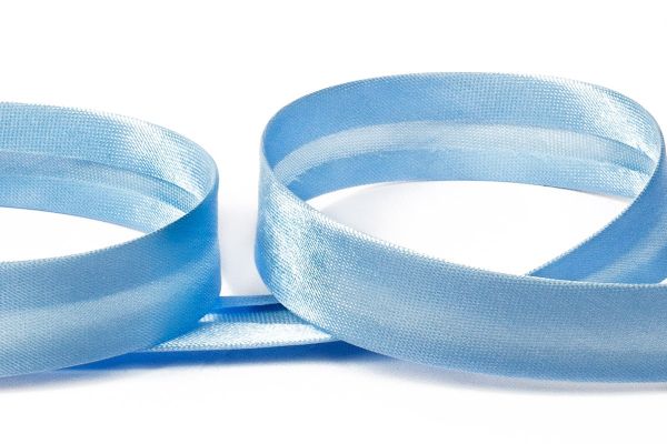 Косая бейка атласная 15 мм / 132±1 метра, 042 голубой, Gamma GK-15P