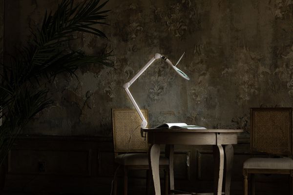 Лупа с подсветкой на струбцине ⌀12 см (ув.х2), Ferstel FR-26