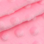 Плюш (ткань) Minky dot (45см / 50 см +- 2см), ворс 2,5мм: плотность 280 г/м² (розовый), 28896