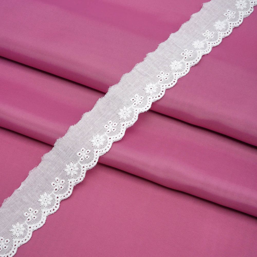 Кружево шитьё х/б 30 мм / 3.4 метра, цвет неотбеленный