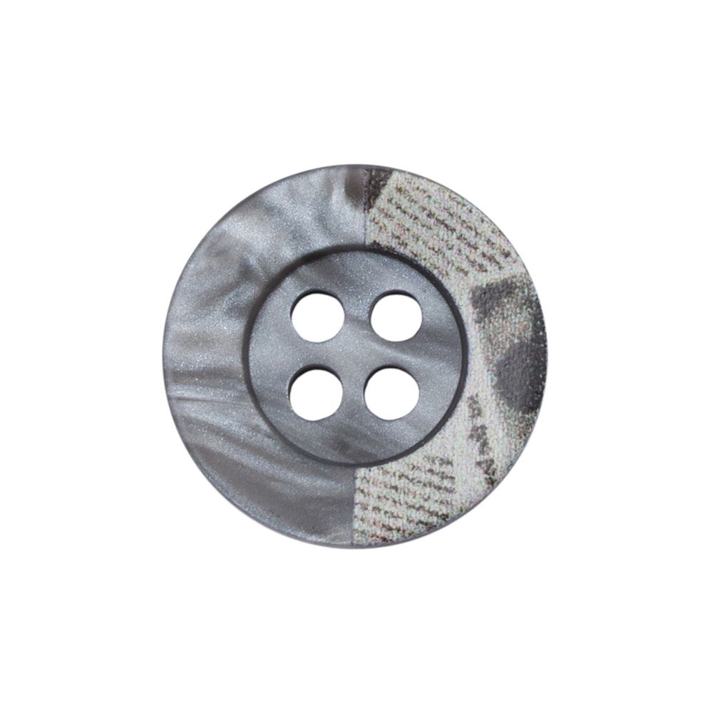 Пуговицы 4 прокола 24L=15 мм, пластик, col.C серый, 36 шт, CN2818