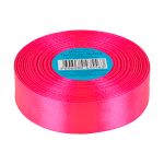 Лента атласная 1-сторонняя 25.0 мм / 33±2 метра, №014 яр.розовый, в термоплёнке, Gamma