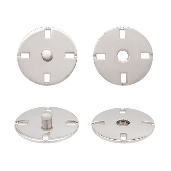 Кнопка пришивная металл ⌀18.0 мм, 10 шт, серебристый, KN13