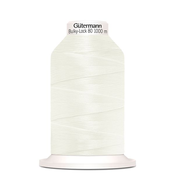 Нитка текстурированная Gutermann Bulky-Lock 80, 1000 м, 111 айвори, 5 катушек