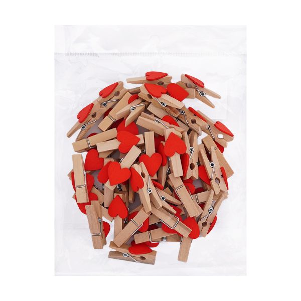 Прищепки декоративные Сердечко 3,5см, 50 шт/уп, 2AR23003