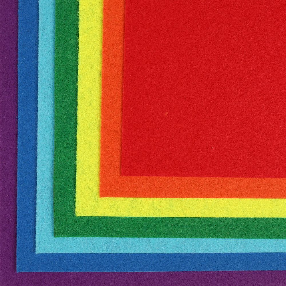 Набор листового фетра (мягкий) 1мм 20х30см, FLT-SA14, 7 листов цв.радуга