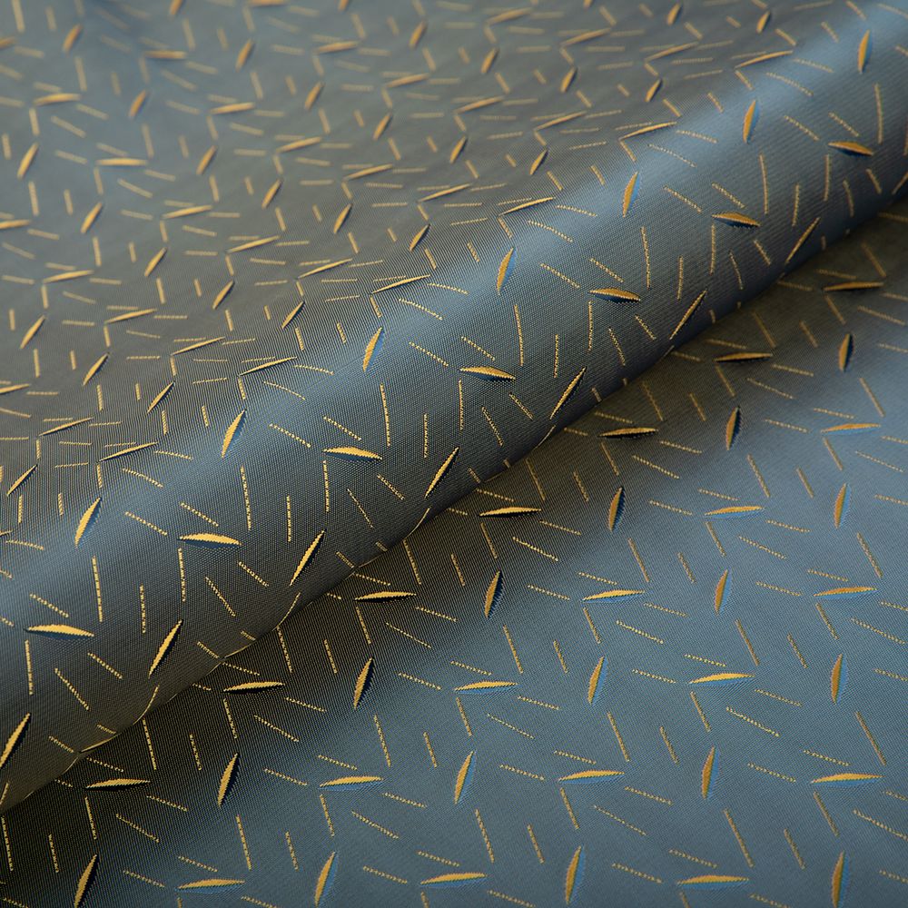 Ткань подкладочная (таффета) с рисунком 96 г/м², 100х145 см, 048 сине-золотой, Gamma JTR