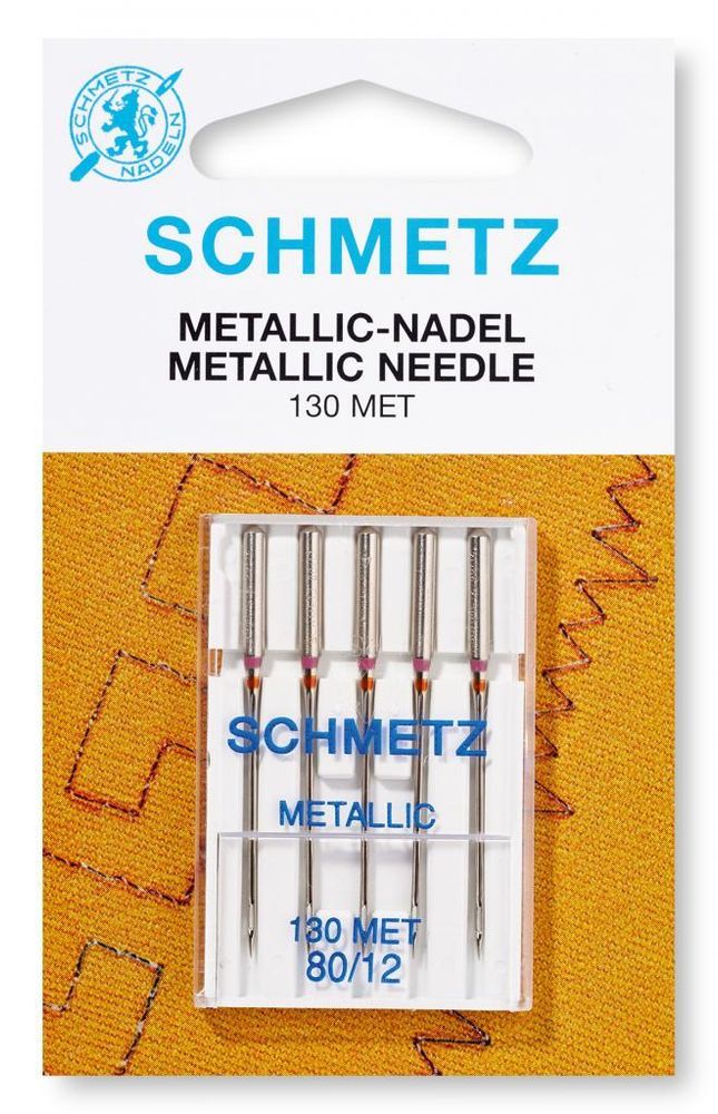 Иглы для швейных машин металлизированные Schmetz №80, 5шт, 08:91 2 VCS, 10 блист.