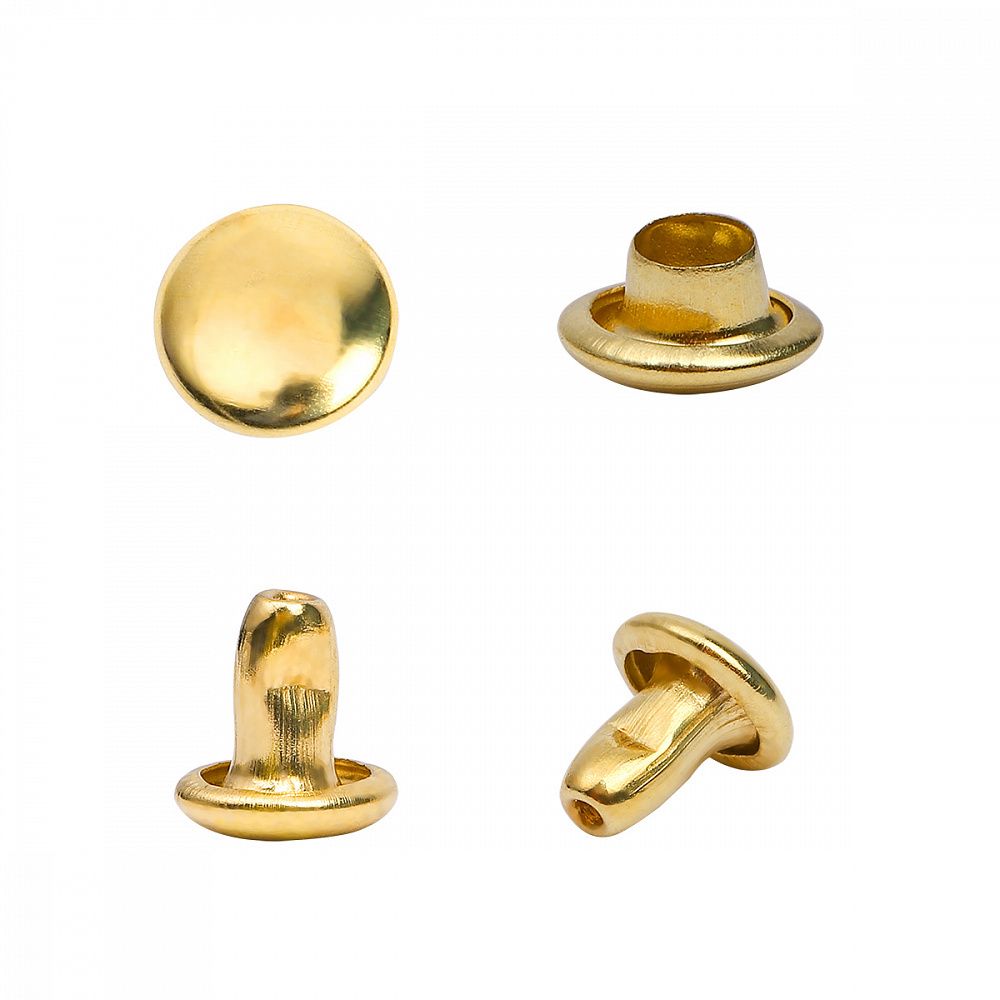 Хольнитены двухсторонние сталь 6х6 мм, №0, TBY.5206 цв. золото уп. 1000 шт, TBY