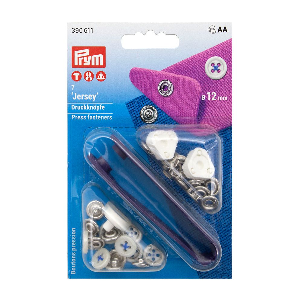 Кнопка рубашечная (джерси) имитация стежка 12.0 мм, синий Prym 390611