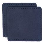 Заплатки пришивные из замши, квадрат 8см с перфорацией, 2 шт, 100% кожа, 22 темно-синий, 59122