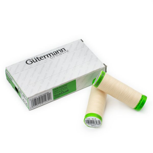Нитки для тонких тканей Gutermann Extra Fine 150, 200м, 414 св.кремово-бежевый, 5 катушек