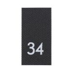 Этикетка-размерник 10х20мм П/Э, 100 шт/упак, черный фон/белый шрифт (MN) (34)