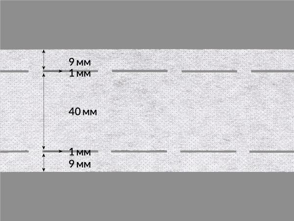 Лента корсажная клеевая перфорированная 60.0 мм / 200 метров, 70 г/м², цв. белый, 20170 9/1/40/1/9, БрючникоФФ