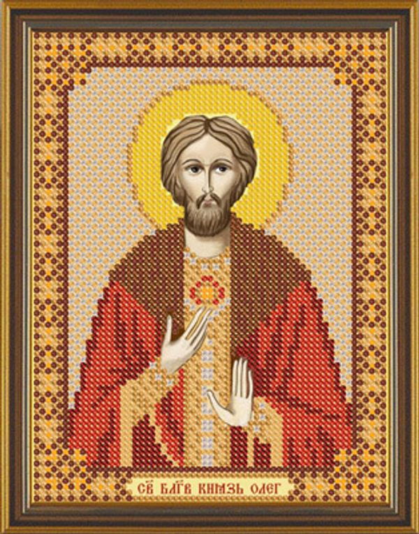 Канва с рисунком для вышивания бисером Нова Слобода, Св. Блгв. Князь Олег Брянский, 13х17 см