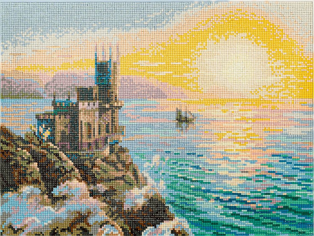 Алмазная (кристальная) мозаика Фрея, Крым. Ласточкино гнездо, 40х30 см