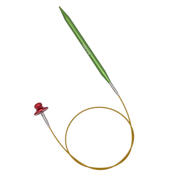 Набор съемных спиц для вязания 10см, 13 размеров (3мм-10мм), цв. зеленый, алюминий