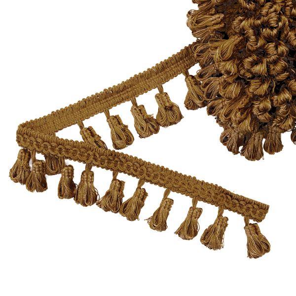 Бахрома отделочная 50.0 мм / 10 метров, с кистями 201 кофе