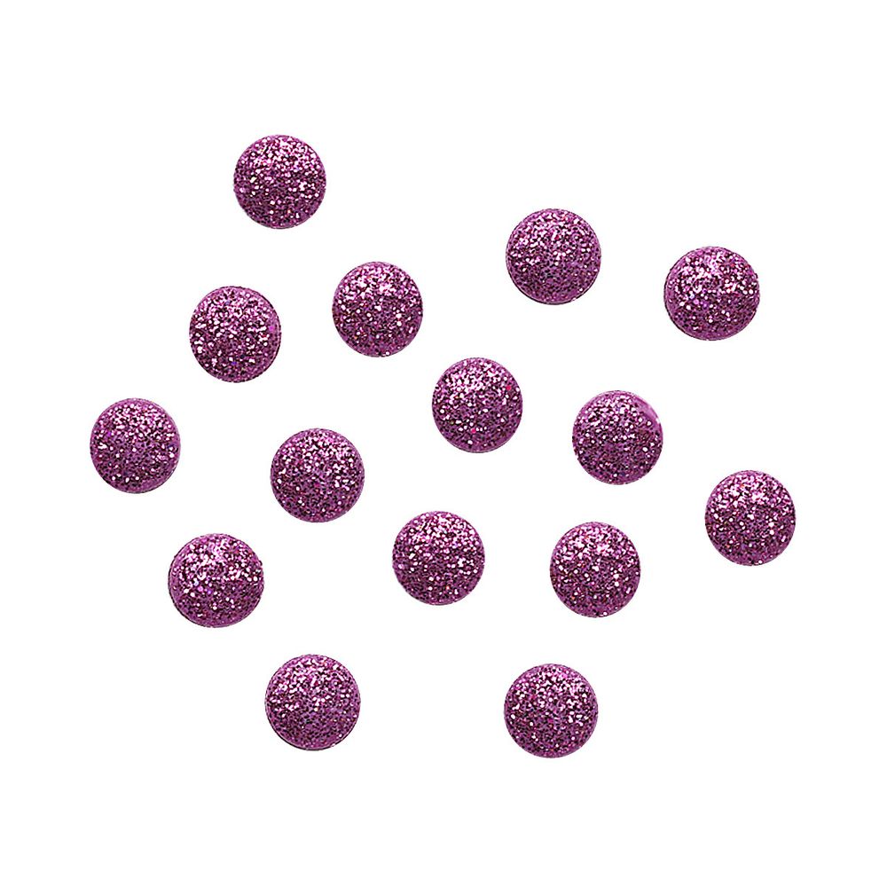 Кабошоны для скрапбукинга Круги малые, 8 мм, 15 шт, розовый с блестками, Dress it up, 3530