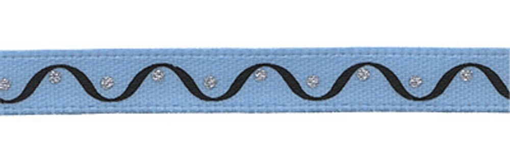 Лента атласная с рисунком 06 мм, 22.8 м, V1/049 волна/голубой, Gamma ALP-062