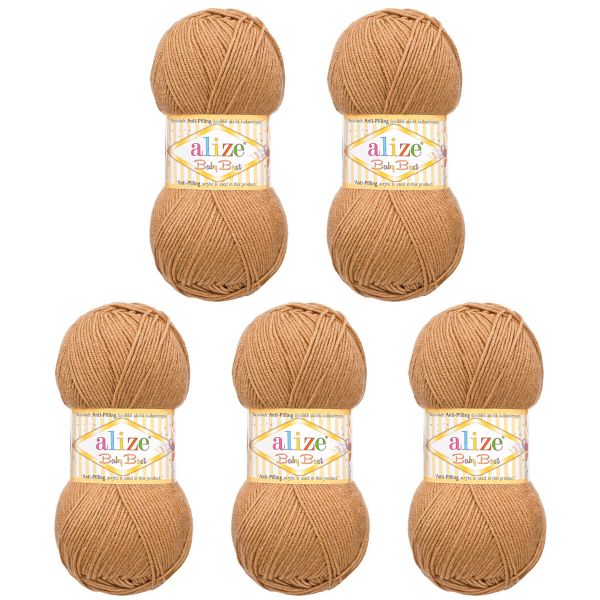 Пряжа Alize (Ализе) Baby Best / уп.5 мот. по 100 г, 240м, 824 светло-коричневый