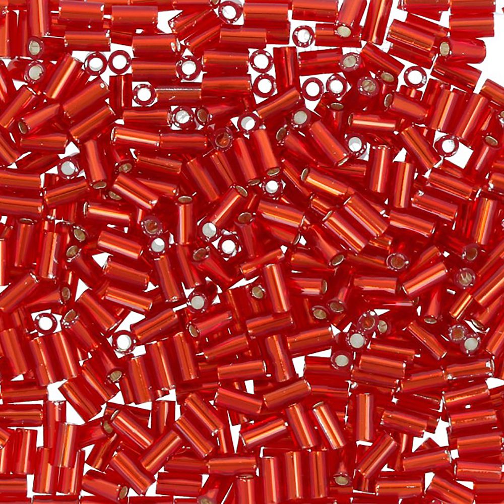 Бисер Toho Bugle 4 (3 мм), 25 г (5х5 г), 0025C красный