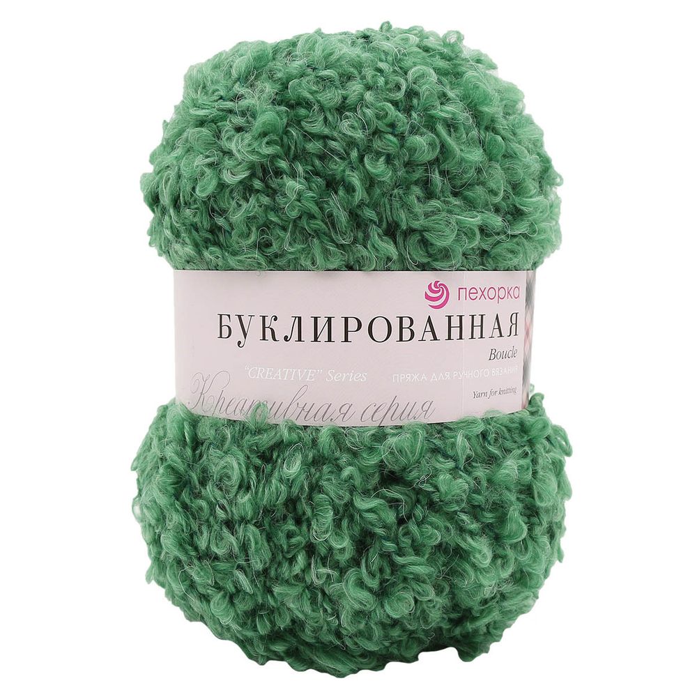 Пряжа Пехорка Буклированная / уп.5 мот. по 200 г, 220 м, 117 киви