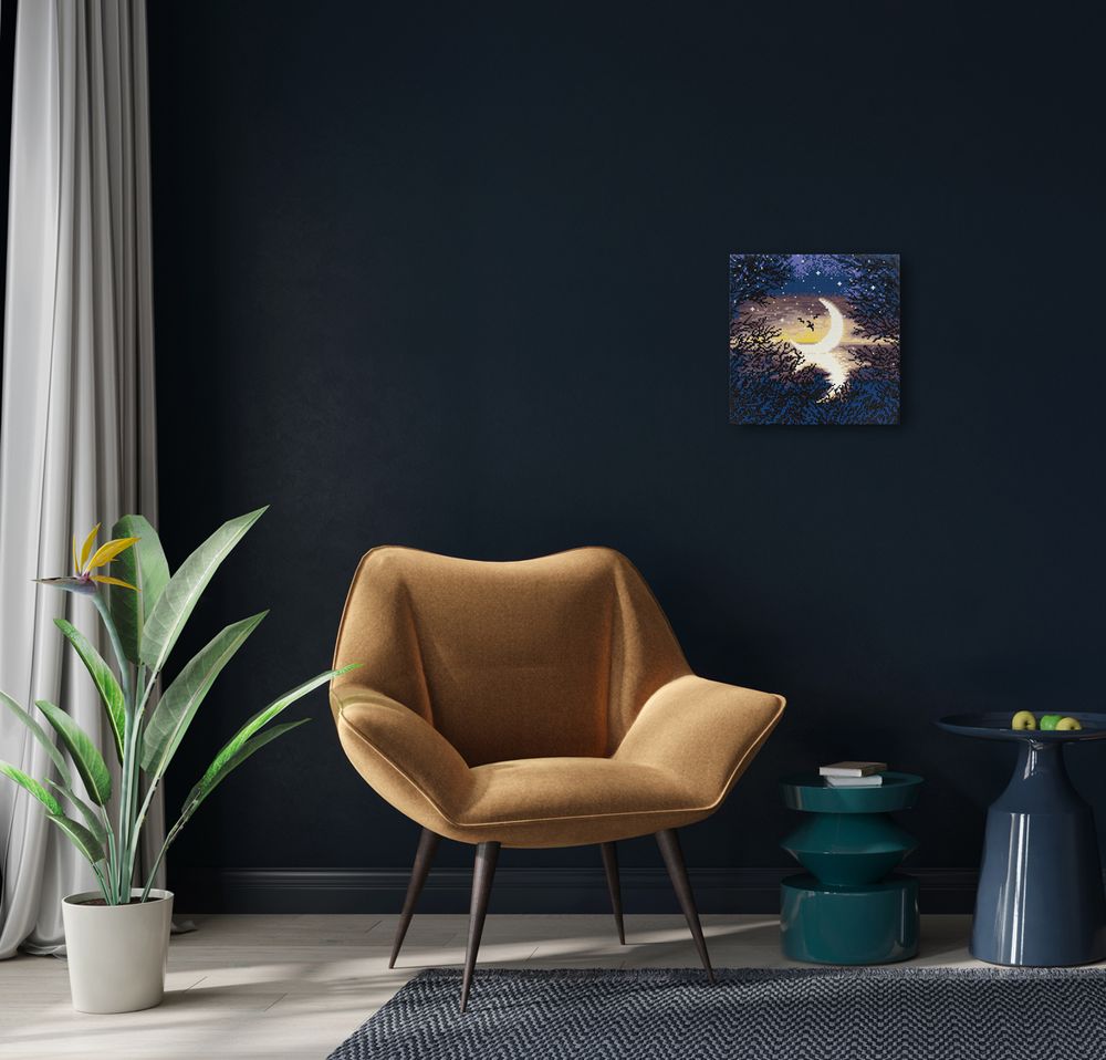 Кристальная (алмазная) мозаика Фрея ALPD-221, на подрамнике, Луна, 30х30 см