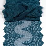 Кружево бельевое эластичное 230 мм / 10 м, 8036, цв.F222 изумрудно-синий, Kruzhevo