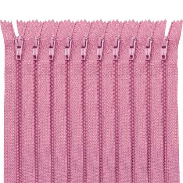 Молния спираль (витая) брючная Т3 (3 мм) 1 зам., н/раз., 20 см, автомат, чайн.роза авт. 20 см, ГР, 30124, 10 шт