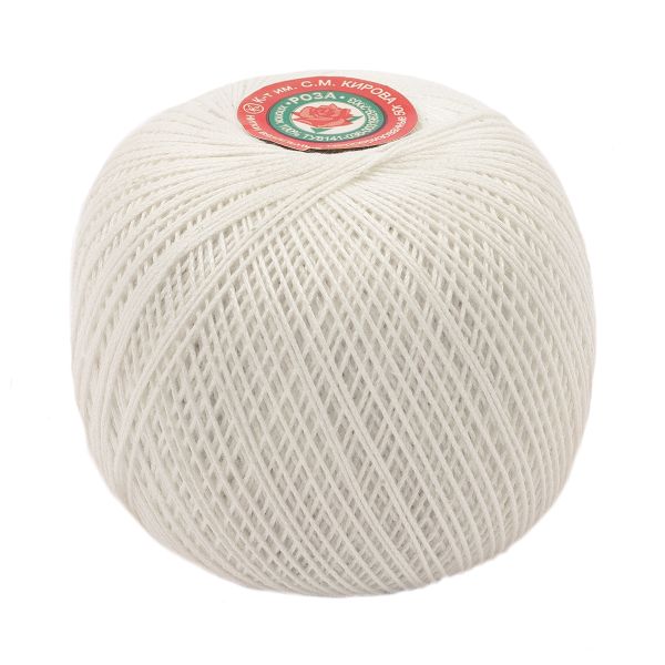 Пряжа ПНК им.Кирова Роза / уп.6 мот. по 50 г, 330м, №0102 молочный