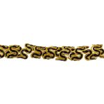 Тесьма декоративная 10 мм / 10 метров, метал. рис. 8657, черный/ под золото, Blitz