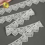 Кружево гипюр (плетёное) 25 мм, 0461 цв.01 белый уп.27м, Kruzhevo