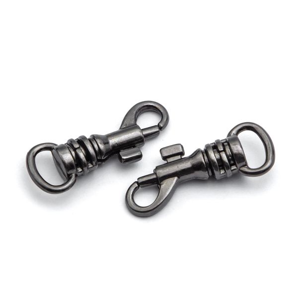 Карабин металл 07 мм (28х11 мм), чер.никель, 40 шт