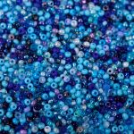 Бисер Чехия ассорти 50 г, №004 синий микс, Preciosa