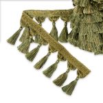 Бахрома отделочная 95.0 мм / 25 метров, с кистями, 071 зеленый, Gamma 2030