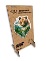 Пазл фигурный деревянный Медведь в тайге 156 элементов, Фрея PZLF-007