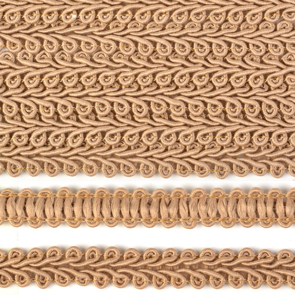 Тесьма в стиле шанель плетеная 12 мм 0384-0016 F276 бежевый уп. 18.28м
