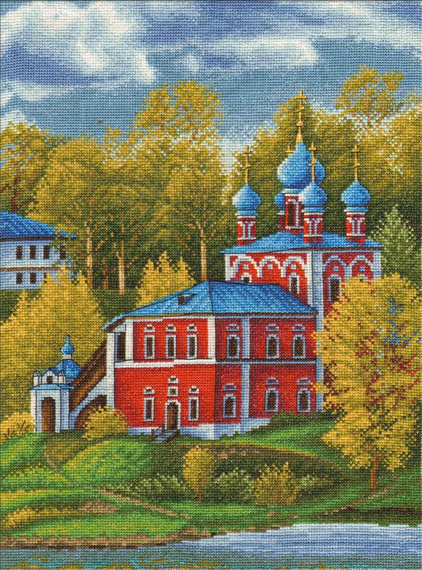 Набор для вышивания нитками Panna, Казанско-Преображенская церковь. г. Тутаев, 25,5х34 см